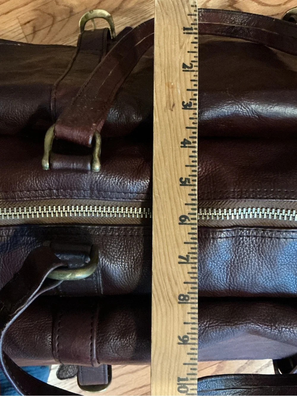 Vintage Genuine Leather Dark Brown Messenger Satchel Work Bag Made in India 20”